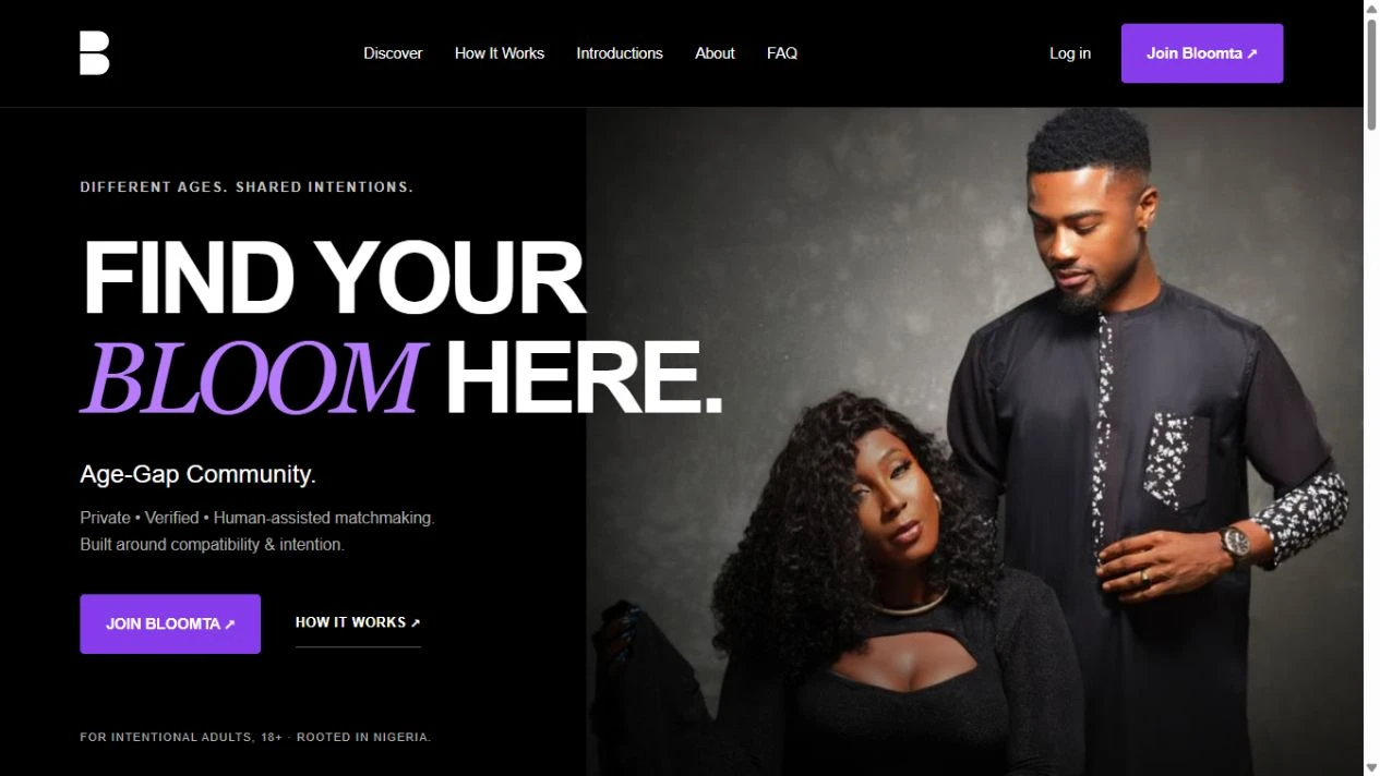 Bloomta website preview
