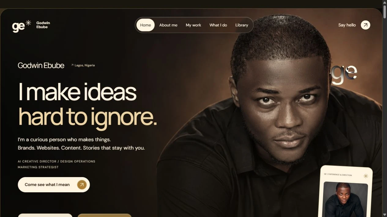 Godwin Ebube / Uzoreby website preview